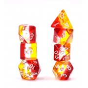 7 pcs (yellow+white+red) dice set